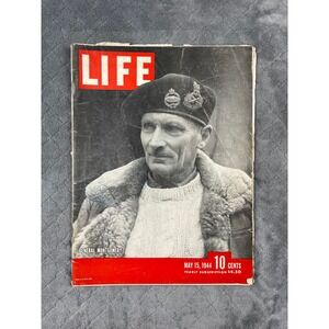 Life‎ Magazine May 15 1944 General Montgomery Issue Vintage WWII Collectible